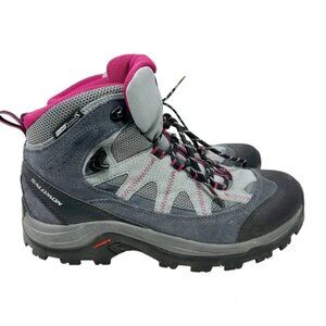 Salomon Authentic LTR CS WP Lace Up Ankle Hiking Boots Gray Pink Size 9 Outdoor